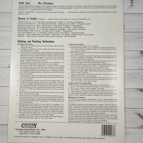 Country Cross Stitch With Love This Christmas Words, Tree, Poinsettia Patterns - Picture 2 of 4